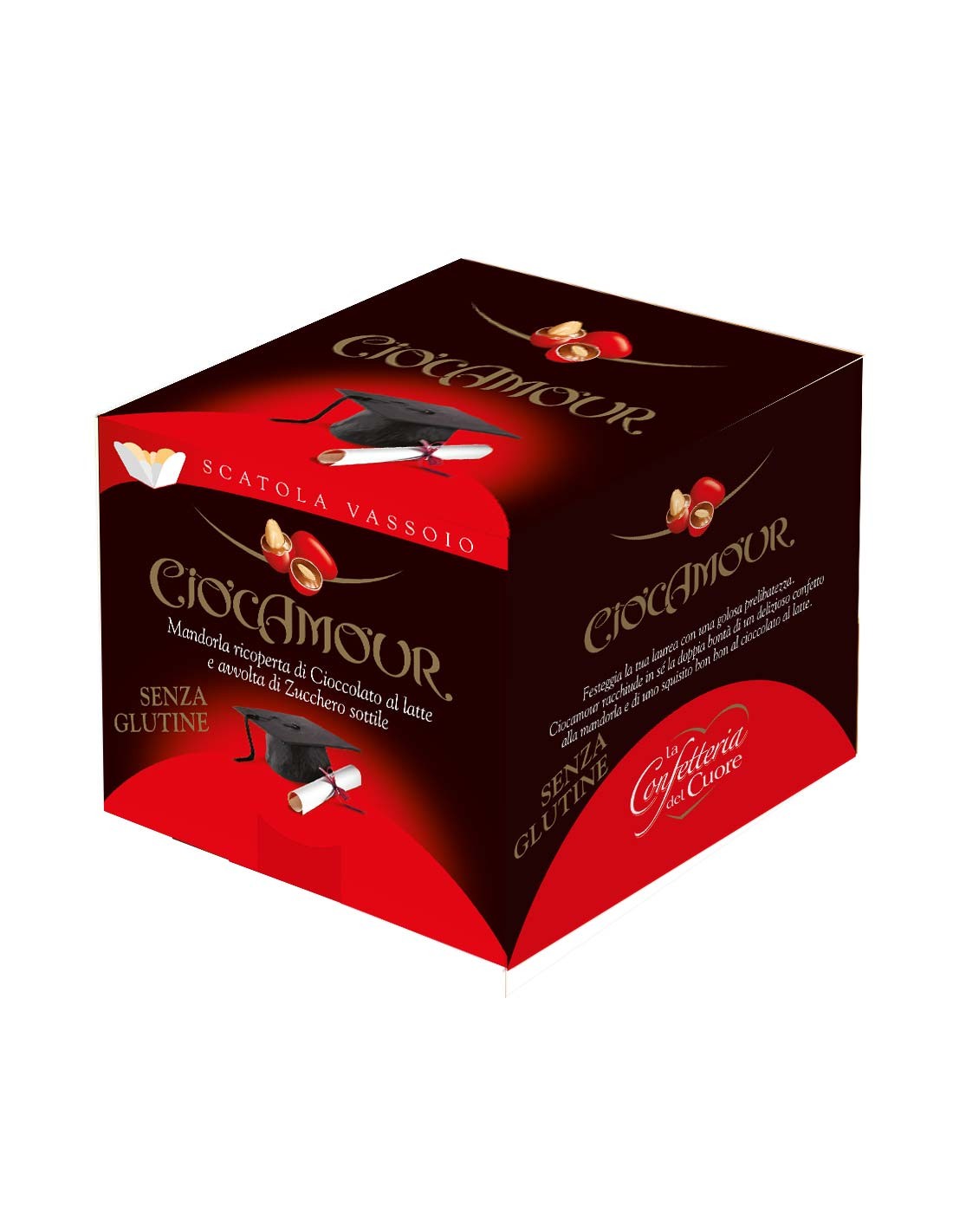 Confetti Buratti al cioccolato fondente rossi per laurea - Confetti &  Bomboniere